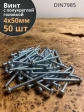 Винт с полукруглой головкой 4х50 ОЦ DIN7985 ,  50 шт.