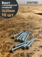 Винт с полукруглой головкой 3х20 ОЦ DIN7985, 10 шт.