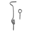 Крючок ветровой КР-100/1 оцинкованный с шурупом-кольцо