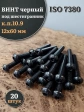 Винт чёрный 12х60 ISO 7380 под шестигранник к.п.10.9, 20 шт.