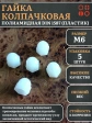 Гайка полиамидная колпачковая (пластик) М6 DIN1587, 5 шт.