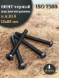 Винт чёрный 12х80 ISO 7380 под шестигранник к.п.10.9, 4 шт.
