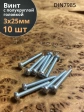 Винт с полукруглой головкой 3х25 ОЦ DIN7985, 10 шт.