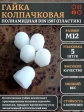 Гайка полиамидная колпачковая (пластик) М12 DIN1587, 5 шт.