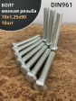 Болт 10х1,25х90 мелкая резьба к.п.10.9 ОЦ DIN961, 10 шт.