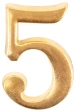 Цифра для номера квартиры "5" мет.,золото (5071) 