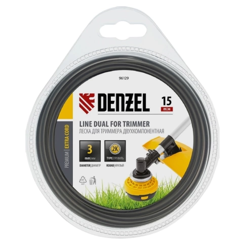 Леска для триммера 2-хкомп.круглая 3,0мм х 15м EXTRA CORD Denzel фото 1