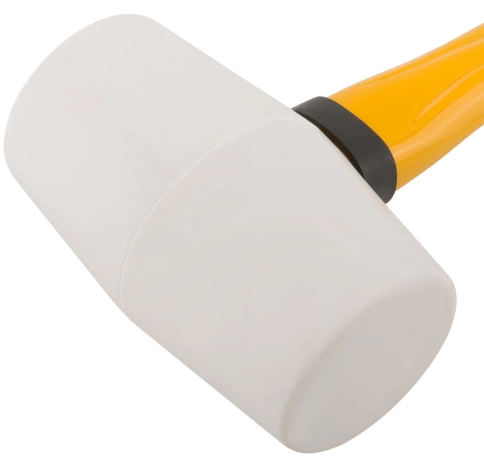 Киянка резиновая белая, фиберглассовая ручка 45 мм (230гр) фото 4