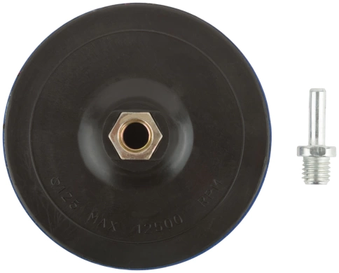 Диск шлифовальный с липучкой, гайка М14 + переходник для дрели, 125х3 мм фото 2