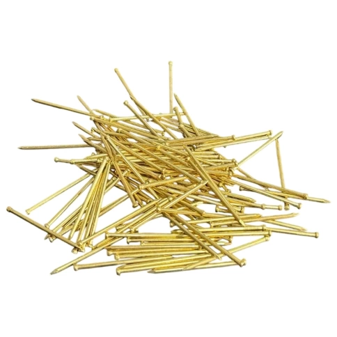 Гвозди 1,4х30 мм покрытие латунь упаковка 100гр фото 1