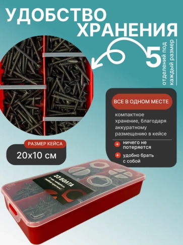 Саморезы по металлу 3,5 мелкая резьба в органайзере НАБОР 1 фото 5