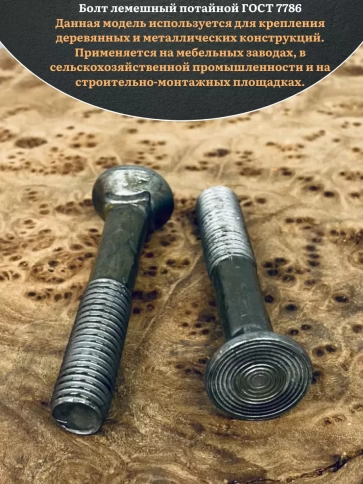Болт лемешный высокопрочный потайной Гост 7786,10 шт фото 58