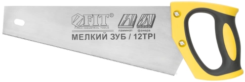 Ножовка по ламинату, мелкий каленый зуб 12 TPI (шаг 2мм), заточка, пласт.прорезин.ручка 300мм(10295) фото 1