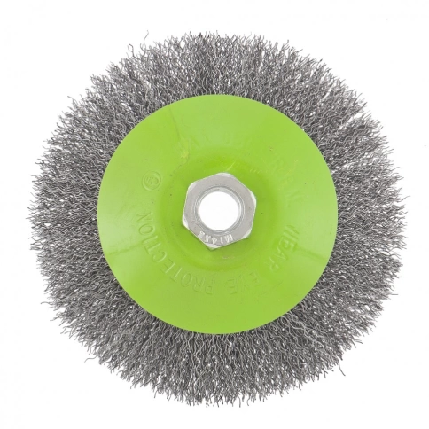 Щетка для УШМ "тарелка", вит.проволока 0,3мм, 115 мм М14 Сибртех фото 1