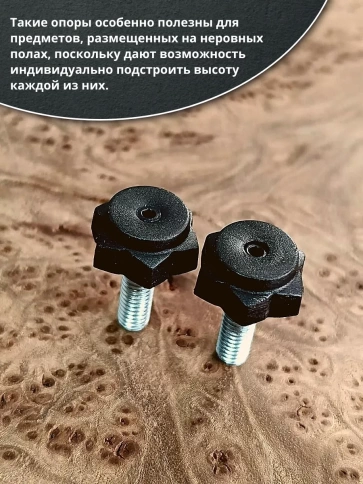 Ножка опора D19 М6х18 регулируемая мебельная под шестигранник 8 шт фото 4