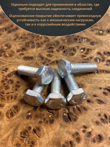 Болт высокопрочный оцинкованный, к.п.10.9,10 шт. фото 71
