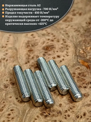 Винт установочный нержавеющий 8х25 DIN913 (гужон), 10 шт. фото 3