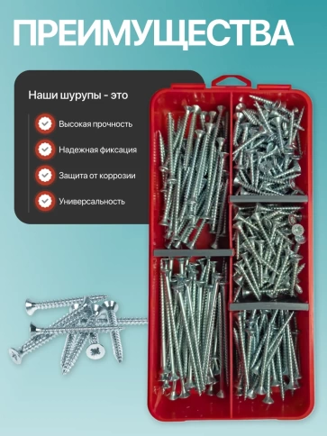 Саморезы потай по дереву БЦ М4 в органайзере НАБОР 1 фото 4