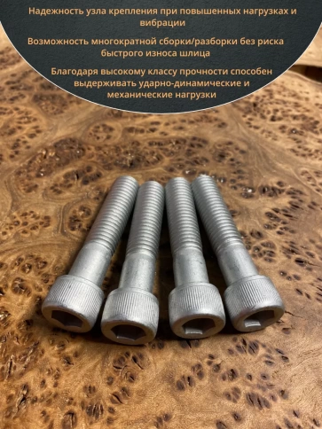 Винт под шестигранник 12х55 мм ОЦ к.п.12.9 DIN912,  10 шт. фото 5