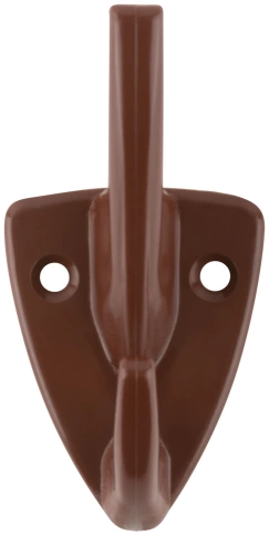 Крючок-вешалка 2-рожковый пластик.коричневый фото 2