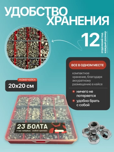 Гайки нержавейка М5-10 DIN1587,934,985 органайзер НАБОР 2 фото 5