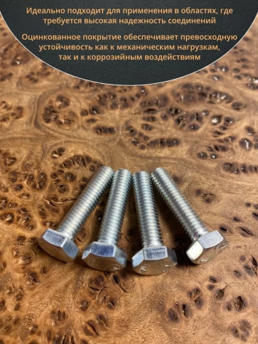 Болт высокопрочный ОЦ 6х25 мм,к.п.10.9 DIN933, 10 шт. фото 5