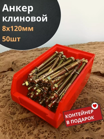 Анкер клиновой 8х120 (50 шт.) в контейнере фото 2