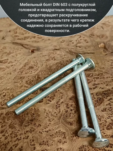 Болт мебельный полукруглая головка ОЦ DIN 603,20 шт. фото 90