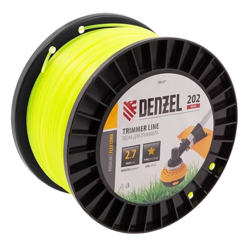 Леска для триммера звезда 2,7мм DIN катушка FLEX CORD Denzel фото 2