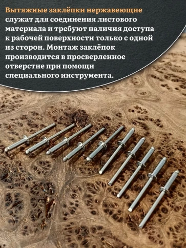 Заклепка вытяжная нержавеющая 4,8х12 , 50 шт. фото 3