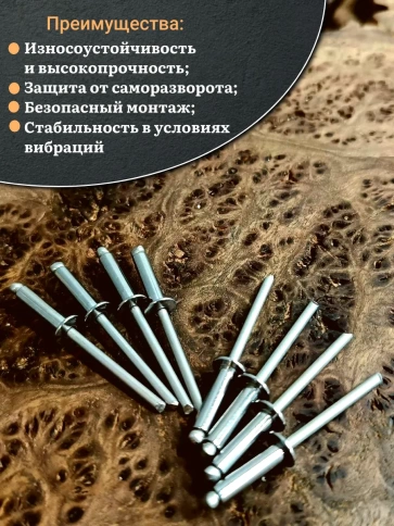 Заклепка вытяжная нержавеющая 4,8х12 , 50 шт. фото 4
