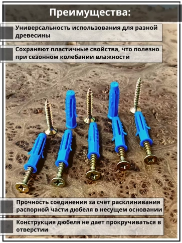 Шуруп саморез 4х25 мм ЖЦ с дюбелем 5х25, 50 шт.  фото 3