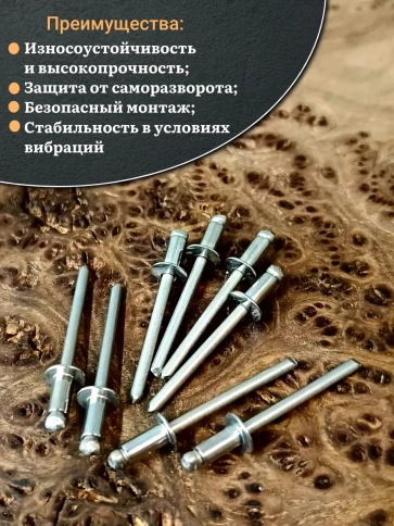 Заклепка вытяжная нержавеющая 4,8х8 , 20 шт. фото 4