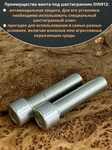 Винт под шестигранник ОЦ к.п.8.8 DIN912, 2 шт. фото 27