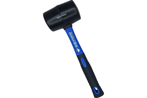 Киянка резиновая, черн.резина, фиберглас.рук. 680 гр. VERTEXTOOLS фото 1