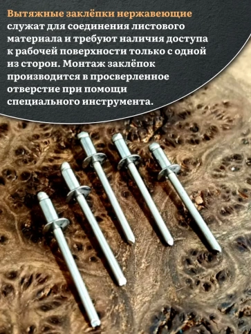 Заклепка вытяжная нержавеющая 4х8 , 50 шт. фото 3