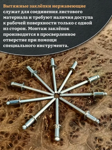 Заклепка вытяжная нержавеющая 3,2х8 , 20 шт. фото 3
