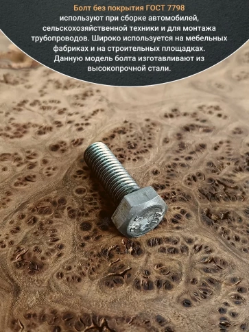 Болт без покрытия 10х30 мм ГОСТ 7798, 10 шт. фото 5