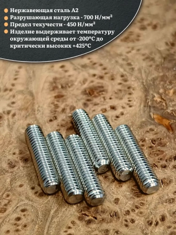 Винт установочный нержавеющий 6х25 DIN913 (гужон), 50 шт. фото 3