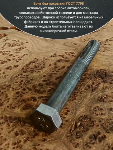 Болт без покрытия 14х100 мм ГОСТ 7798, 10 шт. фото 5