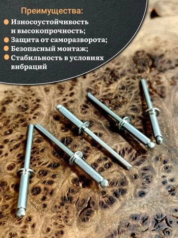 Заклепка вытяжная нержавеющая 4,8х18, 50 шт. фото 4