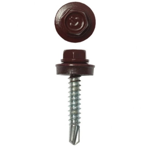 Саморез кровельный, 5,5х19 шоколадно-коричневый RAL8017 50 шт фото 5