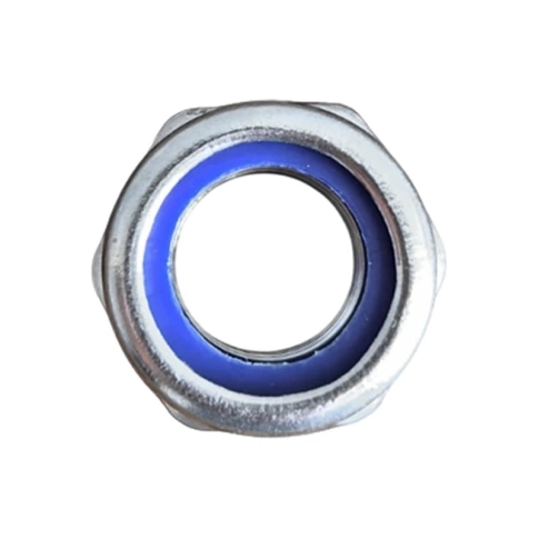 Гайка с полимерн. вставкой DIN985 (к.п.10 шаг резьбы 1,25 оцинкованная) фото 3