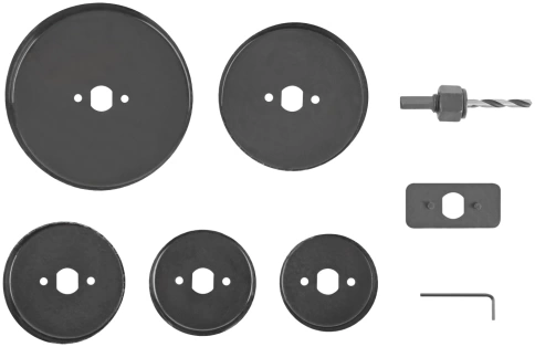 Пилы круговые Профи 68-127 мм набор 5шт (68,72,82,102,127мм) в кейсе фото 1