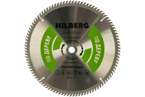Диск пильный по дереву 255х100Т*30 мм Hilberg Industrial фото 1