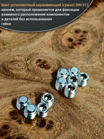 Винт установочный нержавеющий 3х4 DIN913 (гужон), 50 шт. фото 4