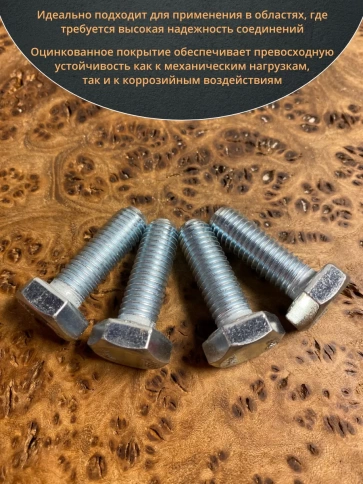 Болт высокопрочный оцинкованный 10х30 мм, к.п.10.9 ,10 шт. фото 5