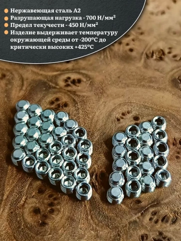 Винт установочный нержавеющий 8х8 DIN913 (гужон), 50 шт. фото 3