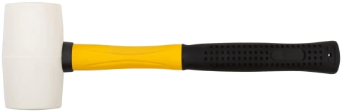 Киянка резиновая белая, фиберглассовая ручка 50 мм (340гр) фото 1