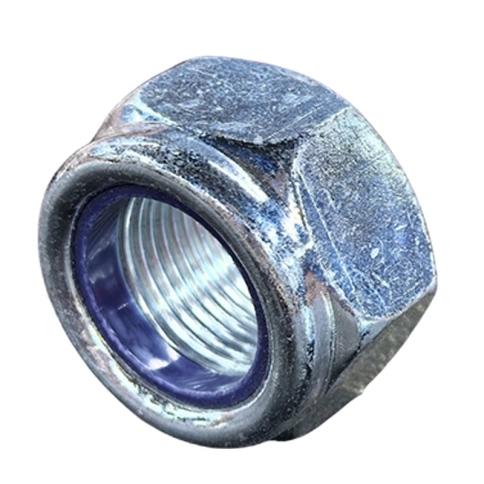 Гайка с полимерной вставкой М12х1,5 мм DIN 985, класс прочности 10, оцинкованная фото 1